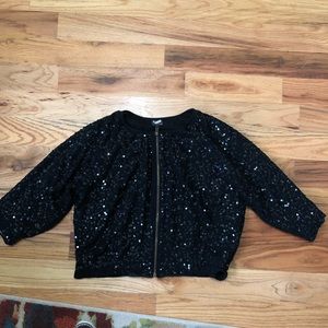 Sequin bomber jacket black Size M